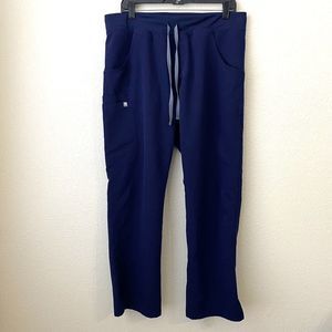 FIGS Pants Womens Large Kade T21004 Navy Cargo Scrub Gray Drawstring